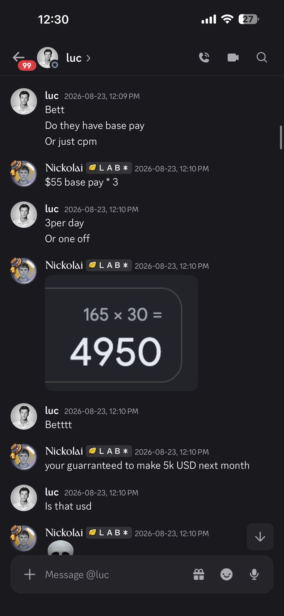 Discord: guaranteed to make 5k USD next month